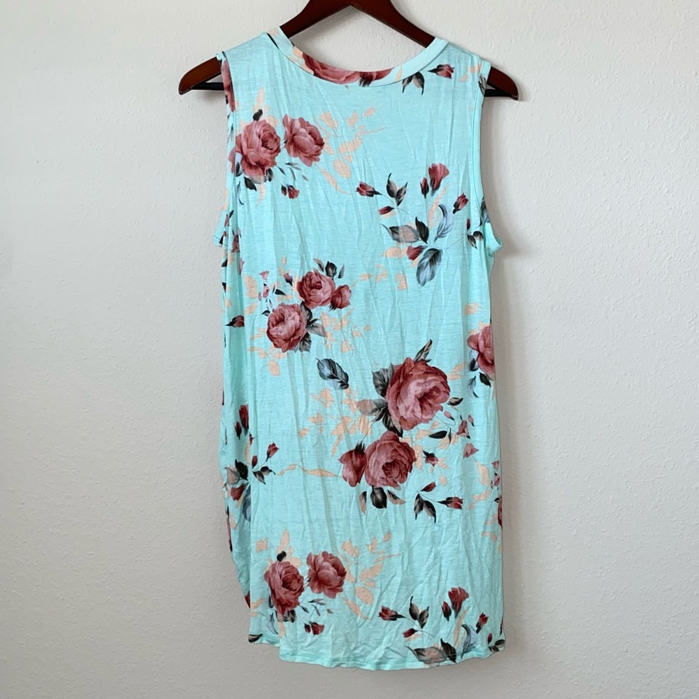 ⭐️ SOLD ⭐️ BRENDA’S USA Floral Knotted Tunic Top L - Picture 4 of 6